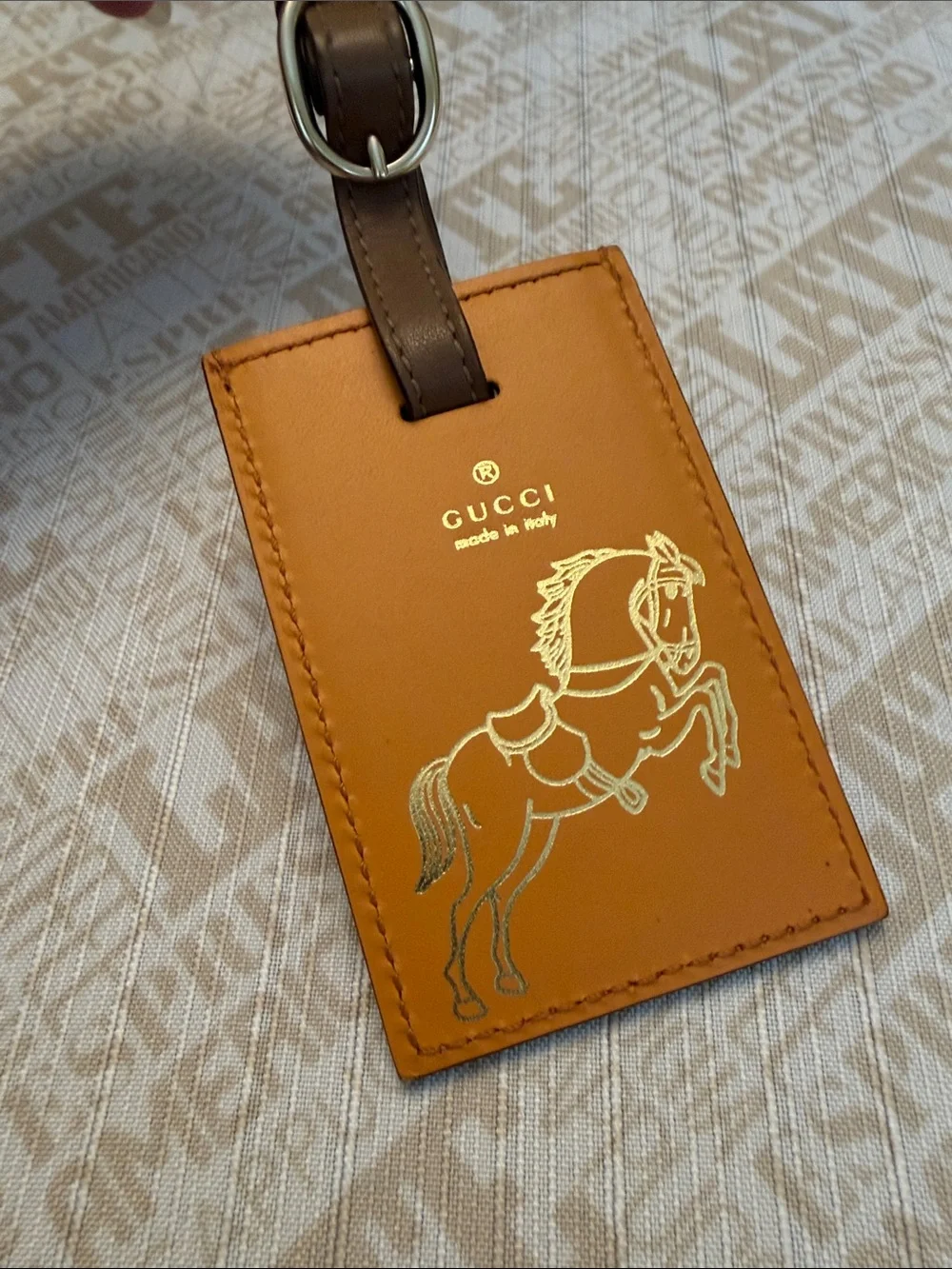 Gucci Leather Horse Luggage Tag - Picture 2 of 6